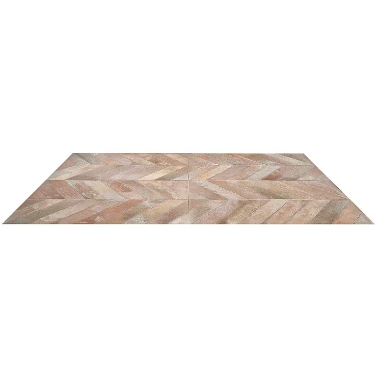 Sculpt Chevron Cotto 24x48 Natural Porcelain Tile