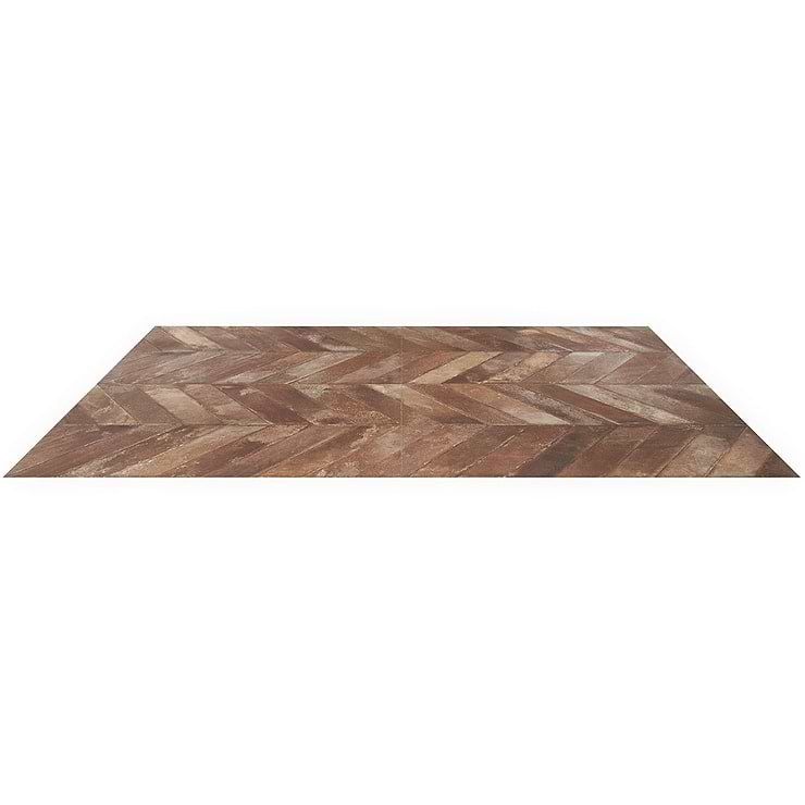 Sculpt Chevron Tobacco Brown 24x48 Natural Porcelain Tile