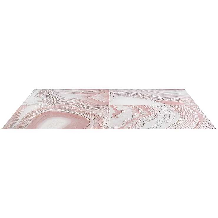 Agate Art Himalaya Pink 24x48 Artisan Decor Polished Porcelain Tile