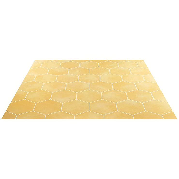 HexArt Yellow 8" Hexagon Matte Porcelain Tile