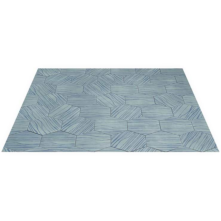 HexArt Zen Ocean Turquoise 8" Hexagon Matte Porcelain Tile