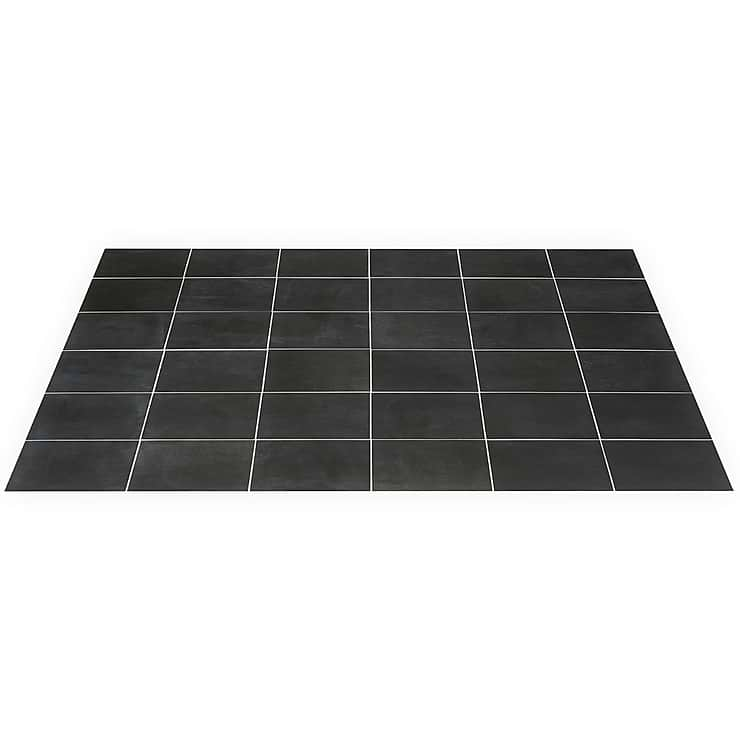 Art Geo by Elizabeth Sutton Cement Black 8x8 Matte Porcelain Tile