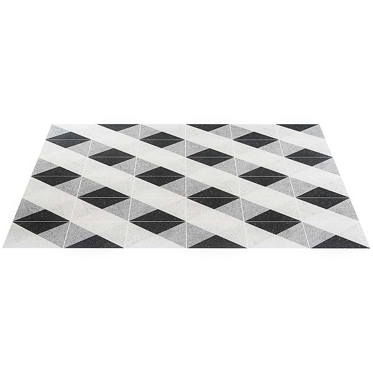 Art Geo by Elizabeth Sutton Terrazzo Deco Charcoal Gray 8x8 Matte Porcelain Tile: Pattern 2