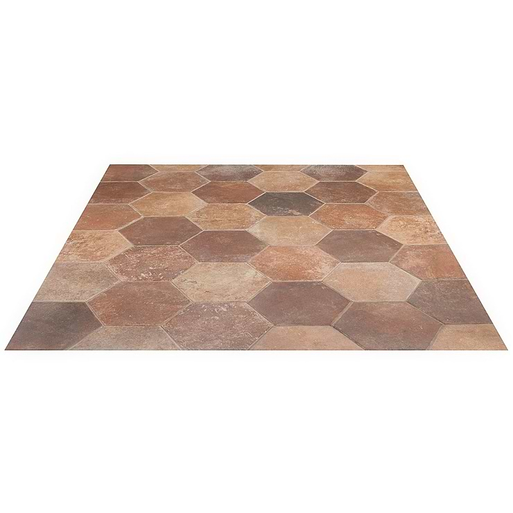 Terra Pompeii Marron Brown 8" Hexagon Matte Porcelain Tile