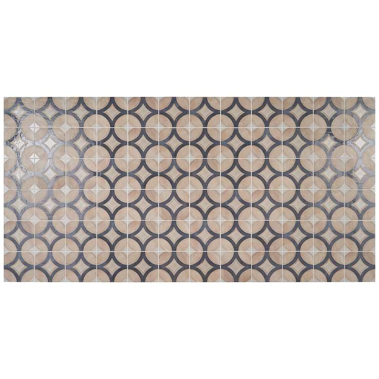 Angela Harris Mediterra Circles Terra Cream 8x8 Matte Porcelain Tile