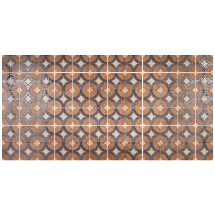 Angela Harris Mediterra Circles Terracotta 8x8 Matte Porcelain Tile