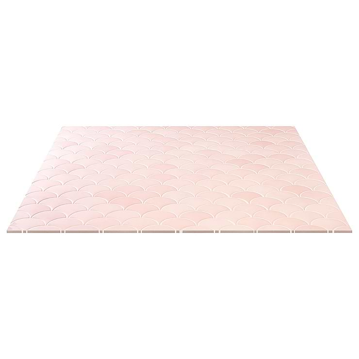 Highwater Rose Pink Fishscale 2x5 Polished Ceramic Wall Tile