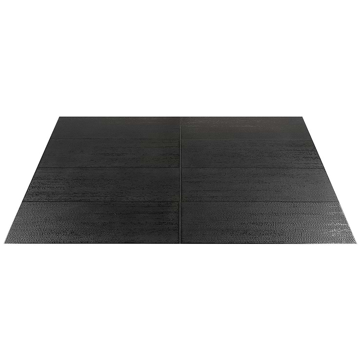 Rethink Decoro Leather Black 12x24 Textured Matte Porcelain Tile