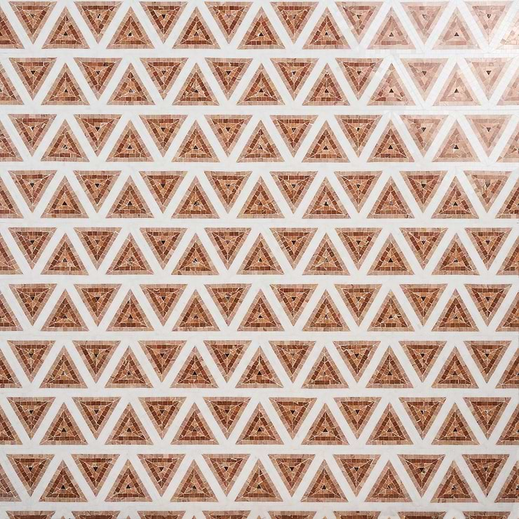 Ako Terracotta Rosa 5" Triangle Marble Micro Mosaic Tile