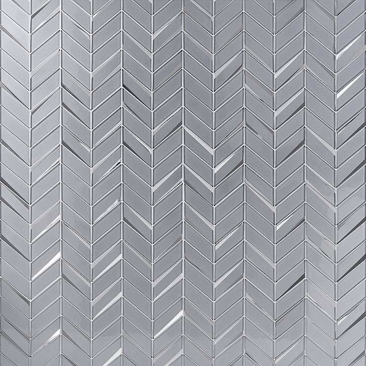 Kasol Paris Gray 2x4 Mirrored Glass Polished Mosaic Tile