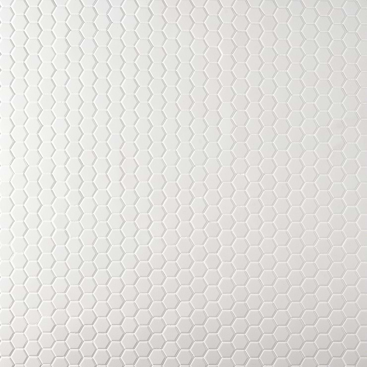 Level White 1" Hexagon Matte Porcelain Mosaic Tile