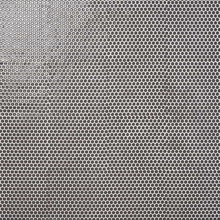 Eden Pavement Gray Rimmed 1" Penny Round Polished Porcelain Mosaic
