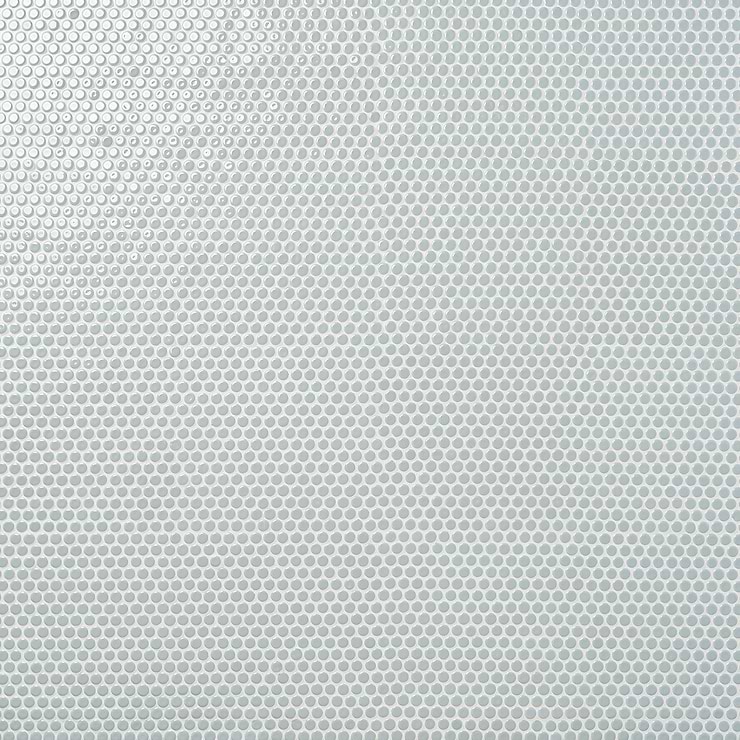 Eden Modern Gray Rimmed 1" Penny Round Polished Porcelain Mosaic