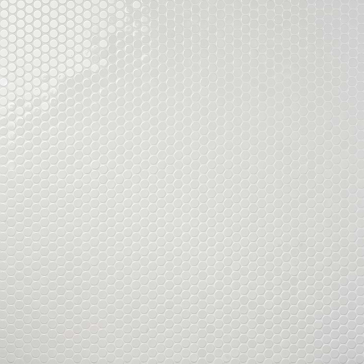 Paradise White 1" Penny Round Polished Porcelain Mosaic
