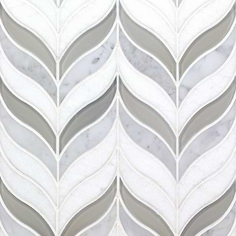 Waterjet Marble + Glass Tile for Backsplash,Kitchen Wall,Bathroom Wall,Shower Wall