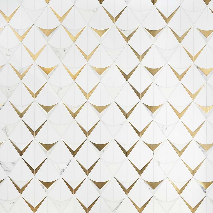 Decorative Marble + Metal Tile for Backsplash