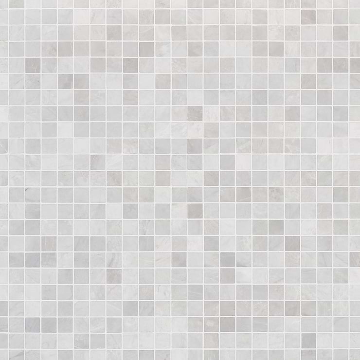 Ice Gray 1x1 Honed Marble Mosaic