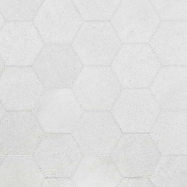 Snow White 10" Honed Marble Hexagon Tile