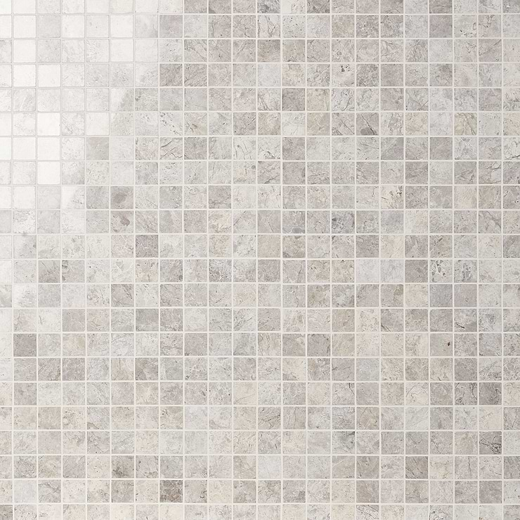 Tundra Gray 1x1 Polished Limestone Mosaic