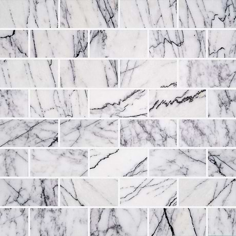 Lilac White 3x6 Honed Marble Tile