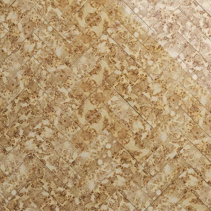 Vilna Oro Gold 6x18 Antique Mirror Subway Wall Tile