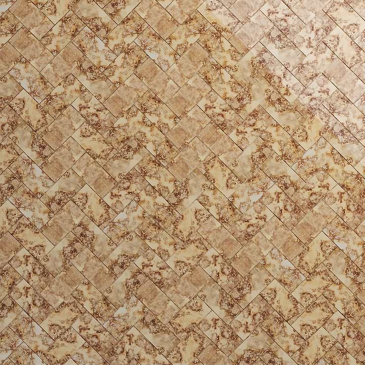 Vilna Oro Gold 3x6 Polished Antique Mirror Subway Tile