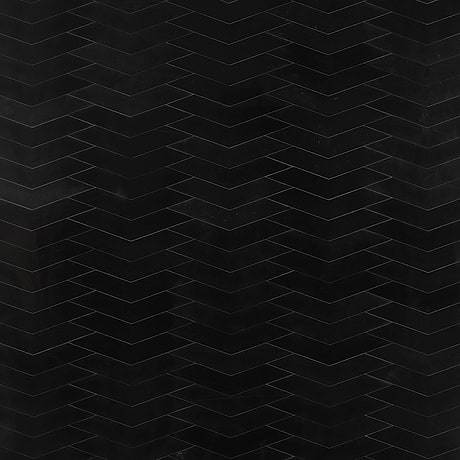 New Palm Beach by Krista Watterworth Floral Black Chevron Polished Marble Mosaic