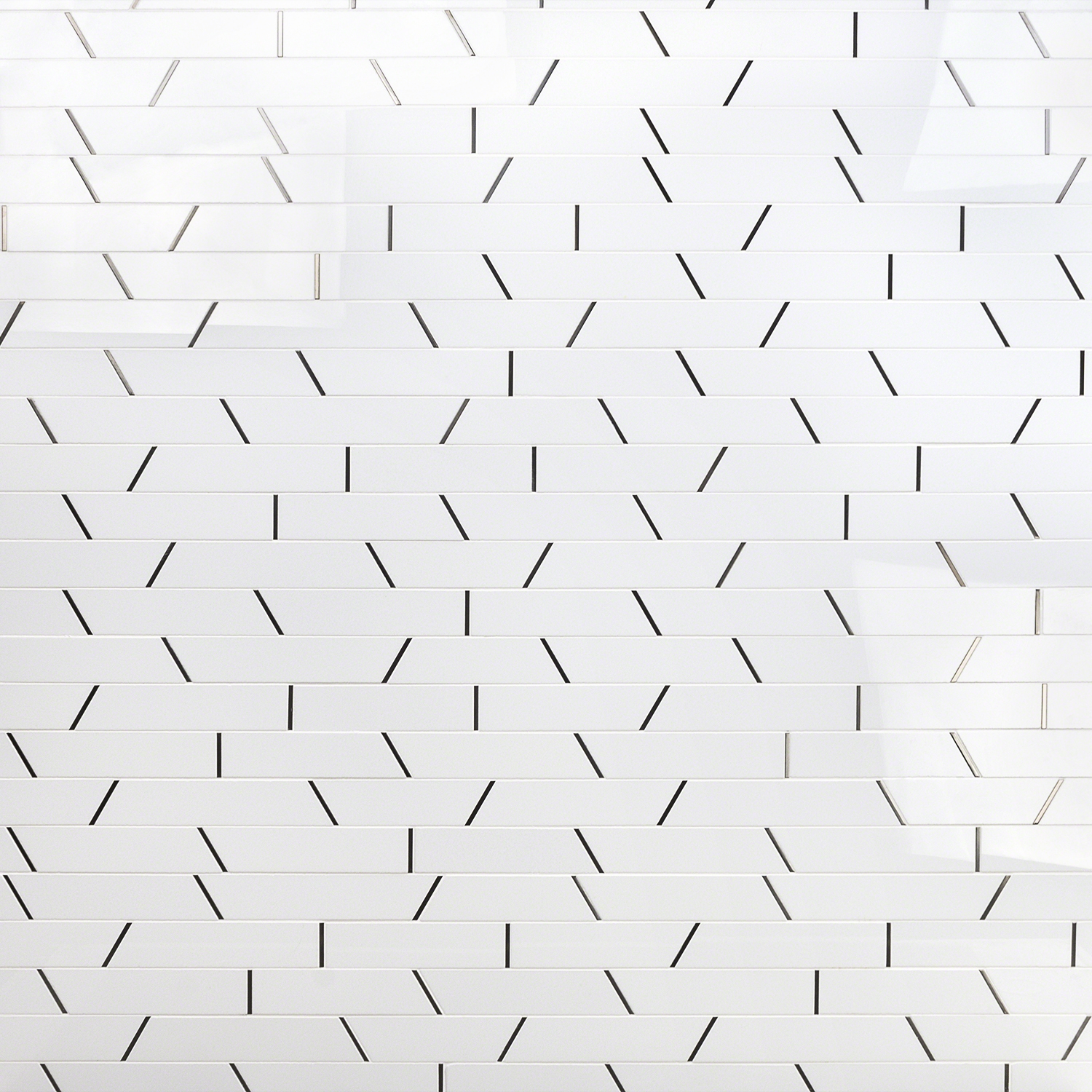 Matrix White Trapezoid Steel and Nanoglass Mosaic Tile