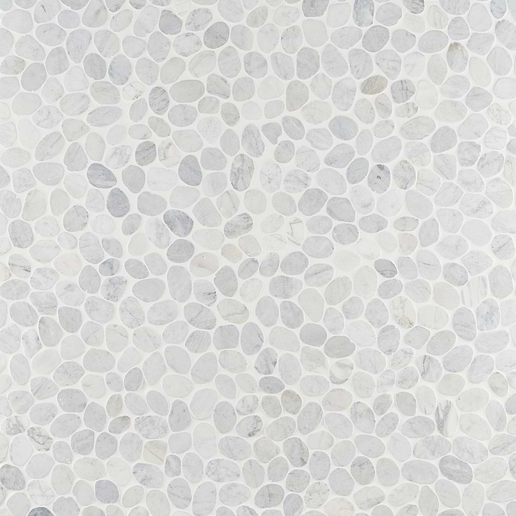 Nature Round XL Carrara Marble Honed Mosaic Tile