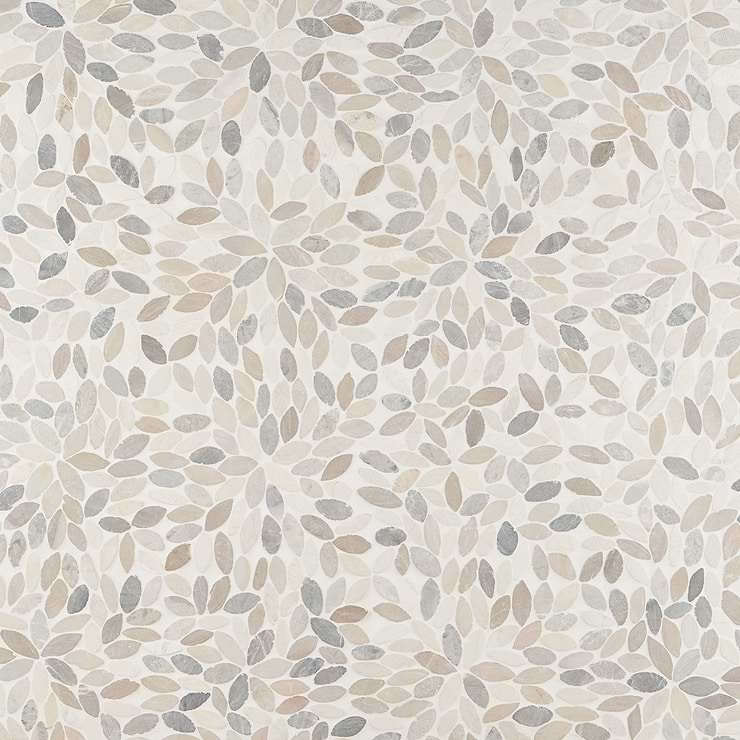 Nature Flower Lombok Beige Pebble Honed Mosaic Tile