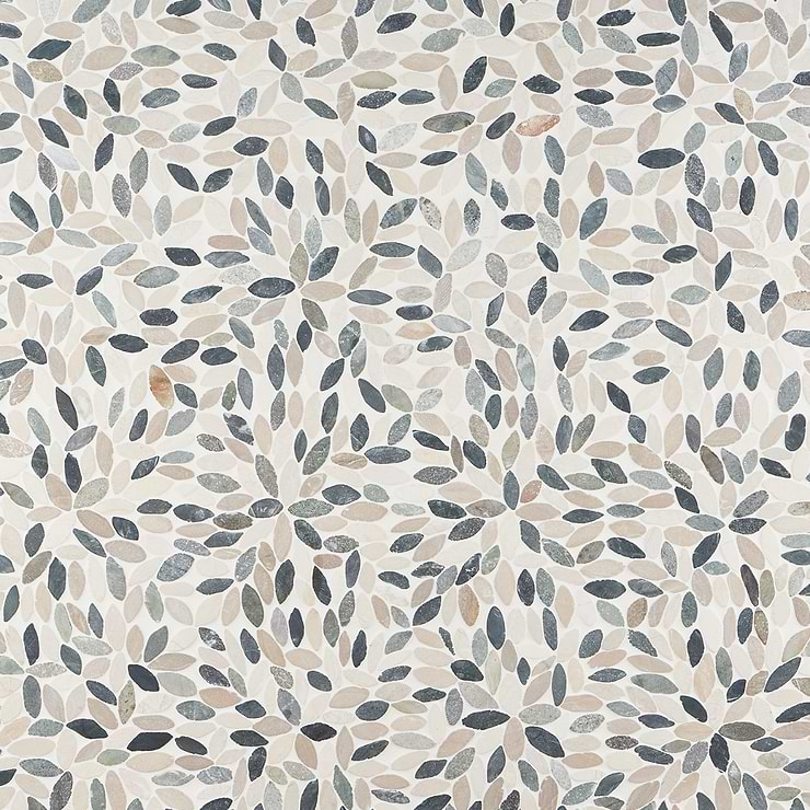 Nature Flower Raja Blend Multicolor Pebble Honed Mosaic Tile