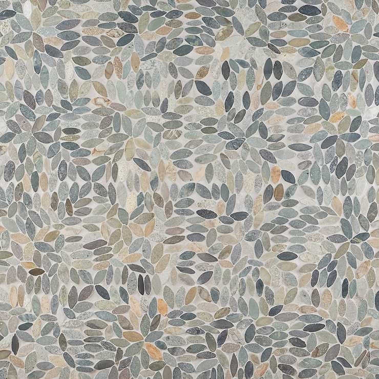 Nature Flower Sumatra Blend Multicolor Pebble Honed Mosaic Tile