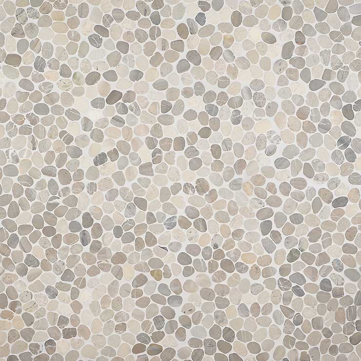 Nature Gray Round Pebble Mosaic