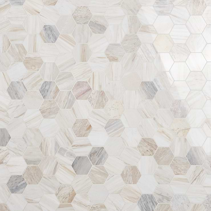 Sabbia Marble 4" Hexagon Polished Mosaic