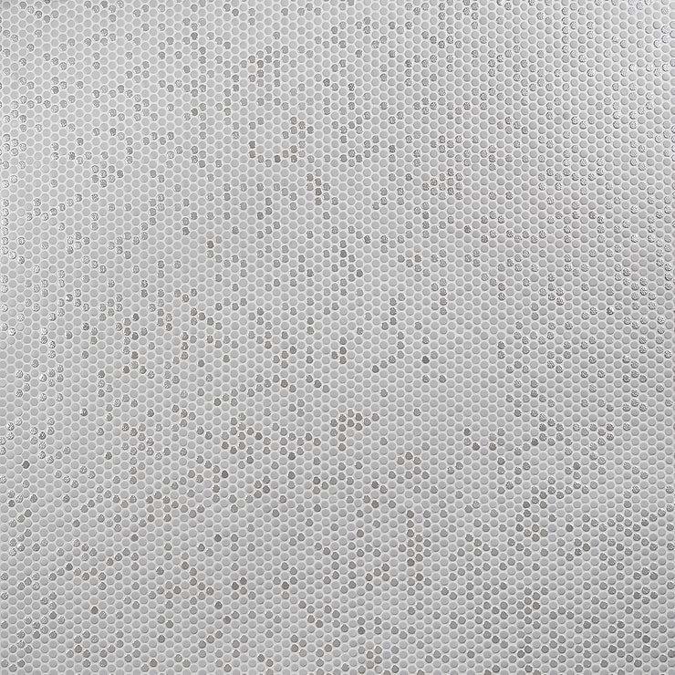 Zoe Grigio 1/2" Circle Frosted and Polished Glass Mosaic Tile