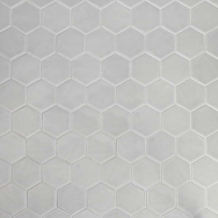 Meadowmere Cement Gray 3" Hexagon Matte Ceramic Tile