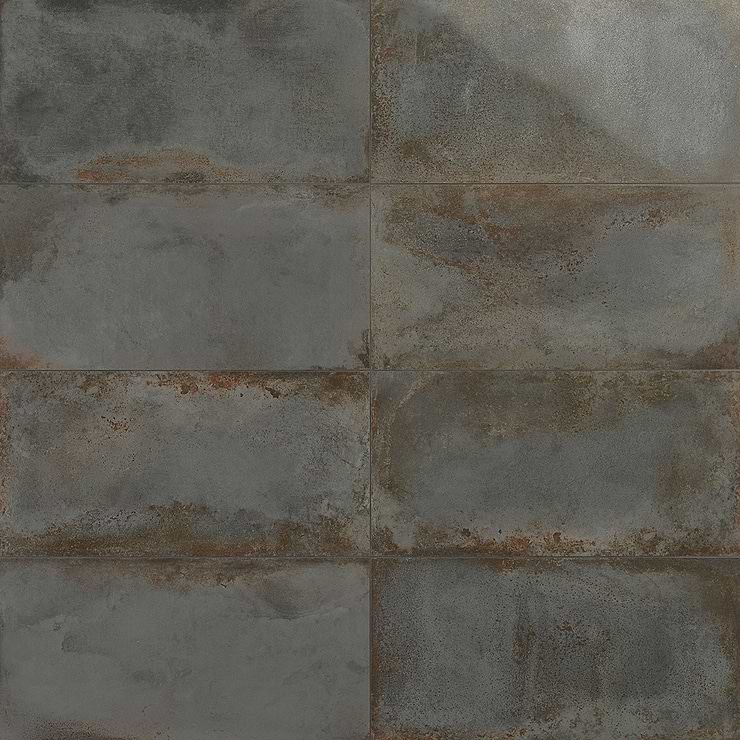 Sample-Angela Harris Flatiron Graphite Semi-Polished Porcelain Tile