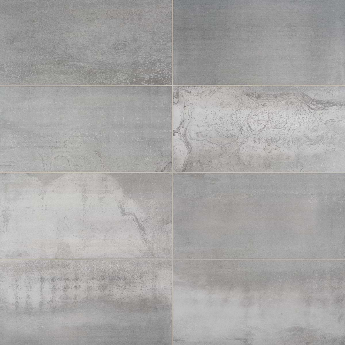 Hewlett Metal Silver 12x24 Matte Porcelain Tile