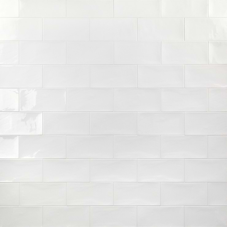 Aruba White 5x10 Polished Ceramic Subway Wall Tile