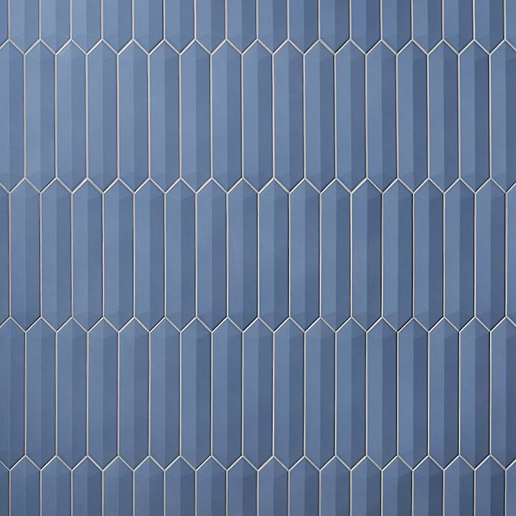 Kent Marine Blue 3x12 Contour 3D Picket Polished Ceramic Wall Tile