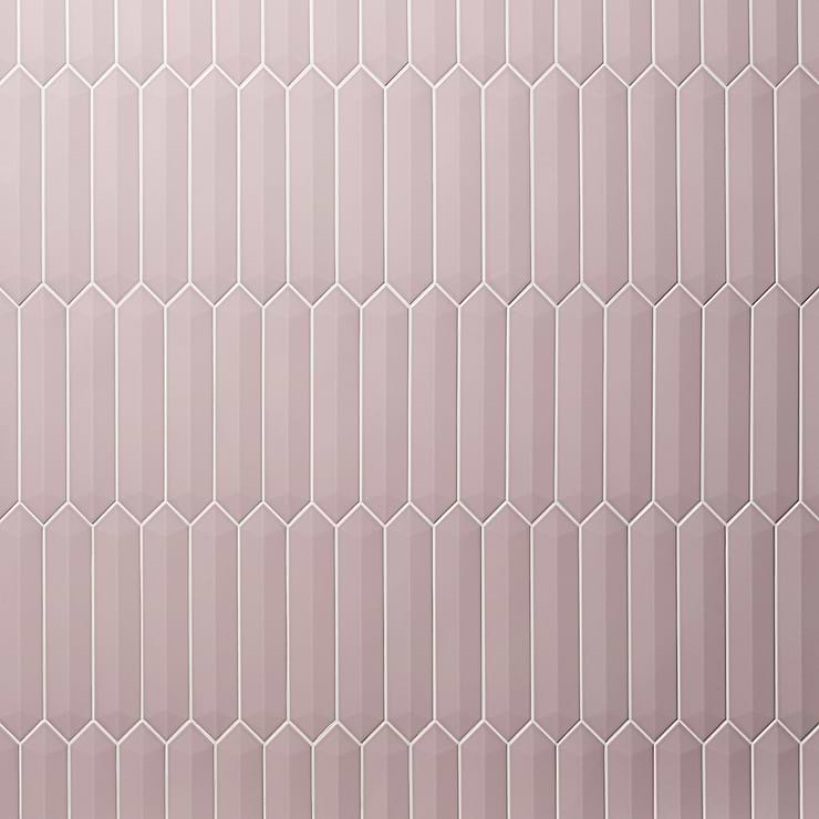 Kent Pink 3x12 Contour 3D Picket Polished Ceramic Wall Tile