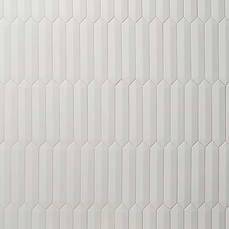 Kent White 3x12 Contour 3D Picket Polished Ceramic Wall Tile