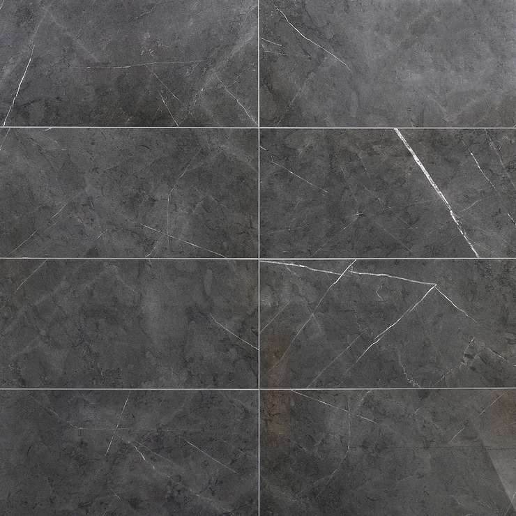 Marble Tech Amani Gray 12x24 Polished Porcelain Tile