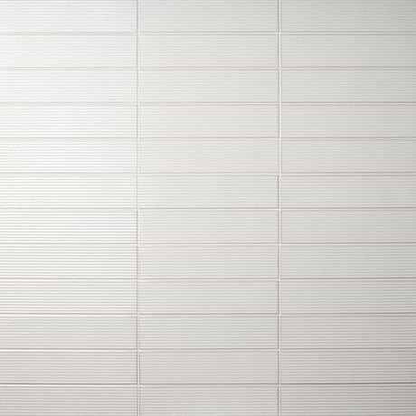 Stacy Garcia ArtBlock Bianco White 4x16 Fluted Glossy Porcelain Tile