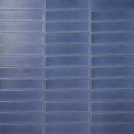 Stacy Garcia ArtBlock Denim Blue 4x16 Fluted Glossy Porcelain Tile