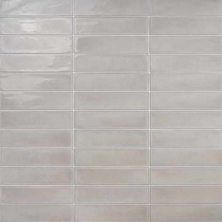 Stacy Garcia ArtBlock Grigio Gray 4x16 Glossy Porcelain Tile