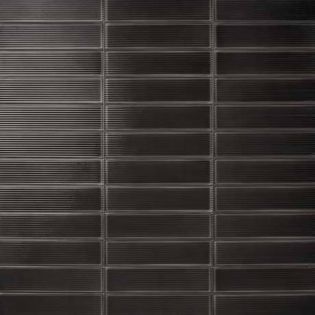 Stacy Garcia ArtBlock Nero Black 4x16 Fluted Glossy Porcelain Tile