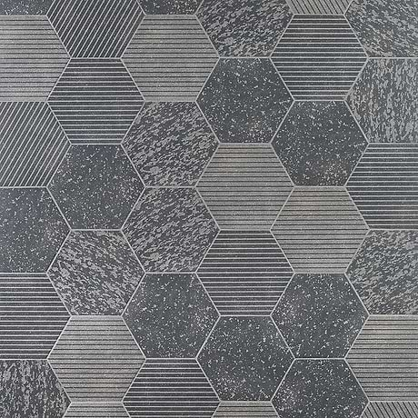 Texstone Deco Antracita Dark Gray 9" Porcelain Matte Hexagon Tile