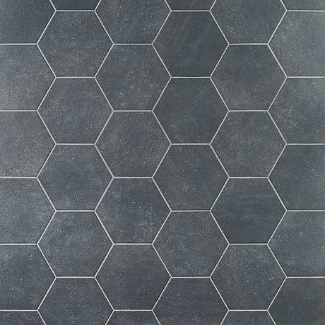 Texstone Antracita Dark Gray 9" Matte Porcelain Hexagon Tile