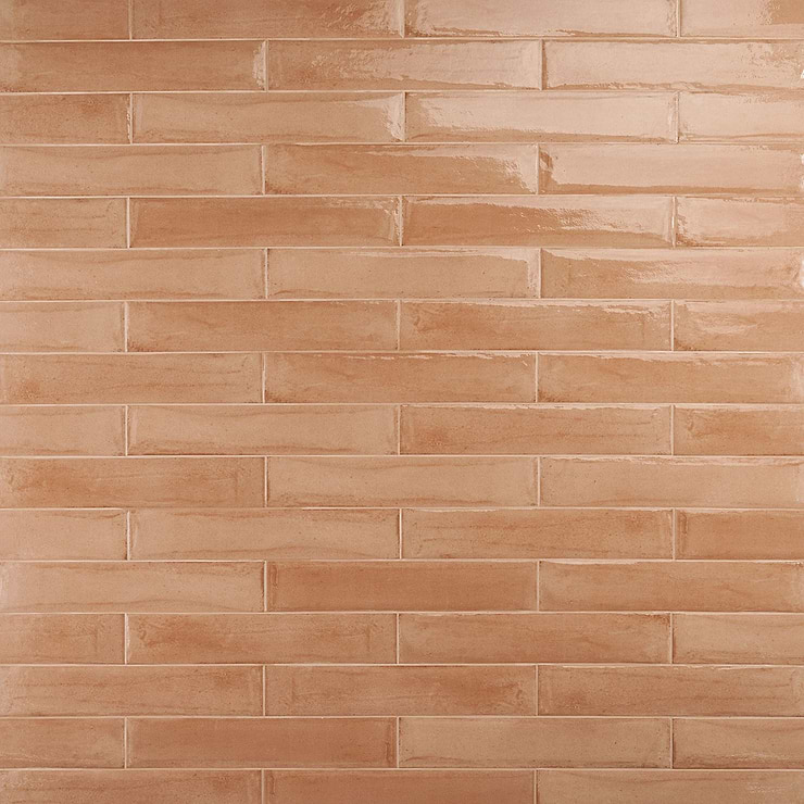 Paint Terracotta Brown 3x16 Glossy Porcelain Subway Tile